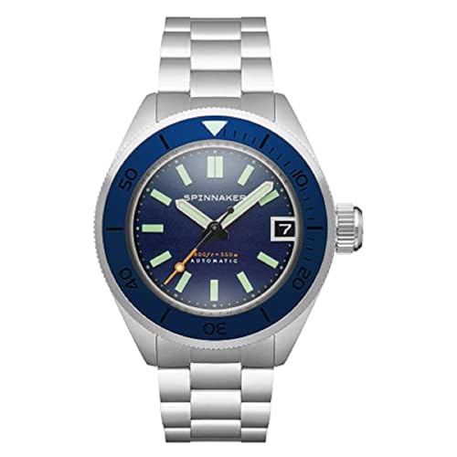 Spinnaker Mens 45Mm Piccard Automatic Dark Cerulean Watch With Stainless Steel Bracelet Sp-5098-22