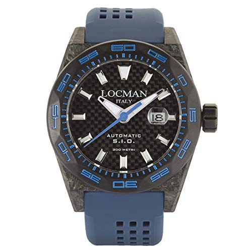 Locman Italy Stealth Carbon Orologio Da Uomo Automatico Nero E Blu Rif. 0216