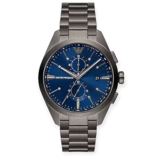 Emporio Armani Orologio Uomo, Movimento Cronografo, Cassa In Acciaio Inossidabile 43 Mm Con Bracciale In Acciaio Inossidabile, Ar11481