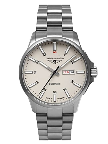 Bauhaus Aviation 2866M-5 - Orologio Da Uomo Con Maglie In Titanio, Automatico, 10 Atm, In Vetro Zaffiro