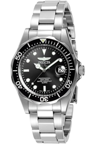 Invicta Pro Diver - Orologio Da Uomo In Acciaio Inossidabile Con Movimento Al Quarzo - 37 Mm, Argento / Nero 8932