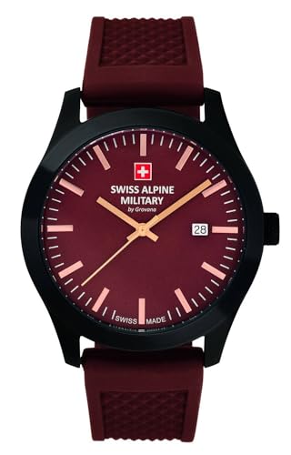 Swiss Alpine Military By Grovana Orologio Analogico Al Quarzo Uomo Con Cinturino In Silicone/Gomma 7055.1876