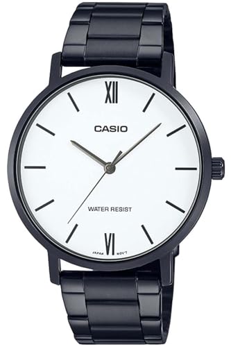 Casio Orologio Analogico Da Uomo Con Quadrante Bianco Mtp-Vt01B-7Budf, Bianco, Cinturino