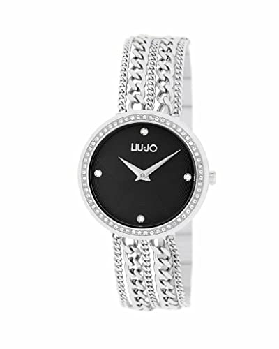 Orologio Donna Liu Jo Luxury Chains Tlj1831 Bracciale Acciaio Nero Swarovski
