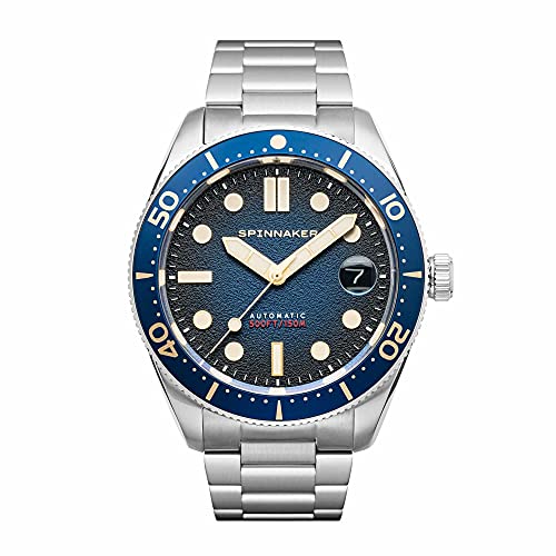 Spinnaker Mens 40Mm Croft Mid Size Automatic Regiment Blue Watch With Stainless Steel Bracelet Sp-5100-22