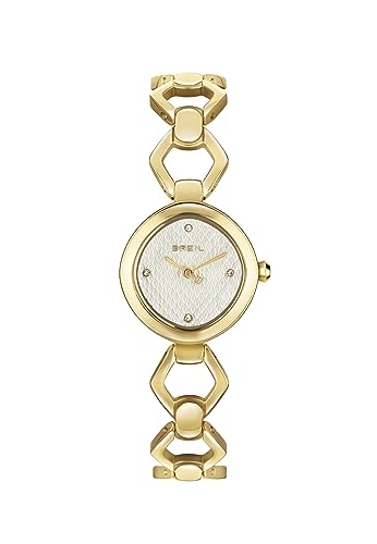 Breil, Collezione Flake, Orologio Donna Con Maglie Romboidali In Acciaio, Quadrante Bianco Con Lucenti Cristalli, Pratica Chiusura A Gioielleria Regol