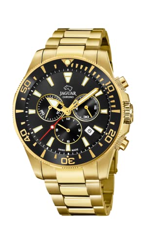 Jaguar Orologio Da Uomo Cronografo Al Quarzo Swiss Made Acciaio Dorato J864/3
