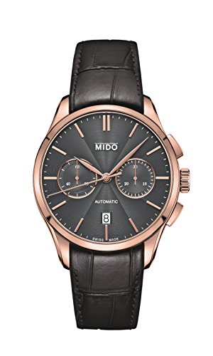 Mido Orologio Da Uomo M0244273606100 Belluna Ii 42Mm Quadrante Nero In Pelle, Nero, Black, Cinturino