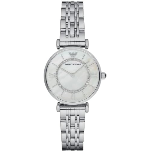 Emporio Armani Orologio Da Donna, Movimento A Due Lancette, Cassa In Acciaio 32 Mm E Bracciale In Acciaio, Ar1908