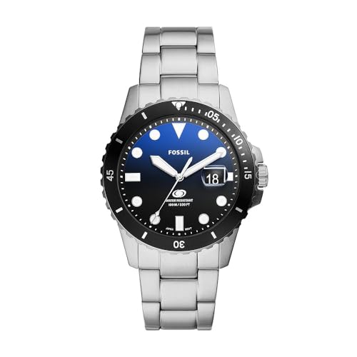 Fossil Orologio Blue Dive Da Uomo, Movimento A Tre Lancette Con Data, Acciaio Inossidabile, Cassa Da 42 Mm E Bracciale In Acciaio Inossidabile, Multic