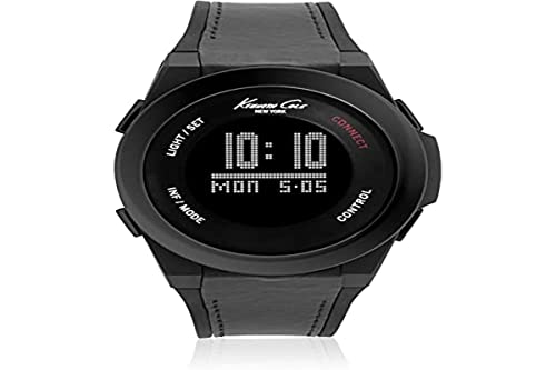 Kenneth Cole Orologio Digitale Al Quarzo Uomo Con Cinturino In Pelle, Caucciù 10022805_Negro