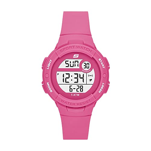Skechers Orologio Crenshaw Donna, Movimento Digitale, Cassa In Poliuretano Rosa 42Mm Con Cinturino In Poliuretano, Sr2131