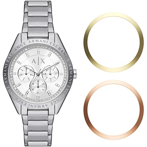 Armani Exchange Orologio Analogueico Quarzo Uomo Con Cinturino In Acciaio Inox Ax7142Set