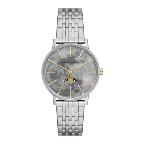 Armani Exchange Orologio Da Donna, Quarzo/Multiorologio, Cassa In Acciaio Inossidabile Da 36 Mm Con Bracciale In Acciaio Inossidabile, Ax5585