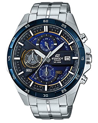 Casio Edifice Orologio, Robusta Cassa, 10 Bar, Azzurro/Nero, Uomo Con Cinturino In Acciaio Inox Efr-556Db-2Avuef