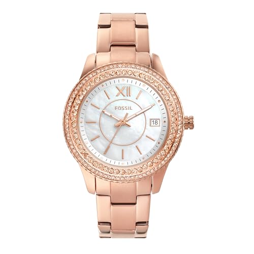 Fossil Orologio Stella Da Donna, Movimento A Tre Lancette, Cassa In Acciaio Inossidabile Oro Rosa 37 Mm E Bracciale In Acciaio Inossidabile, Es5131