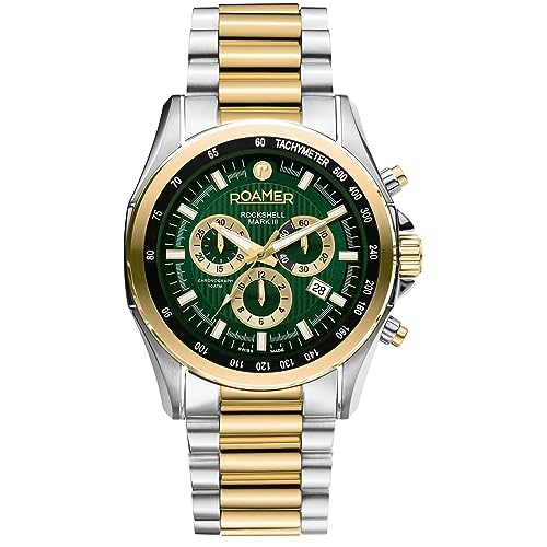 Roamer Orologio Da Polso Da Uomo Rockshell Mark Iii Chrono 44 Mm, Cinturino In Acciaio Inox 220837 48 75 20, Bracciale