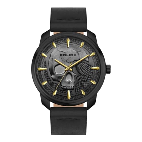 Police Orologio Analogueico Quarzo Uomo Con Cinturino In Pelle Pl15714Jsb61