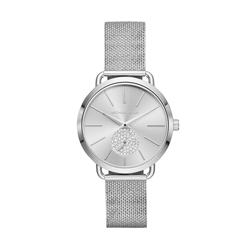 Michael Kors Orologio Portia Da Donna, Movimento A Due Lancette, Cassa 36 Mm In Acciaio Inossidabile Con Bracciale In Acciaio Inossidabile, Mk3843, To