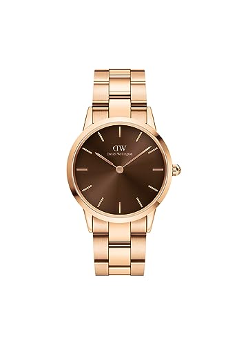 Daniel Wellington Orologio Iconic Link Amber Da Donna, 32Mm Acciaio Inox (316L) Oro Rosato Orologio Donna