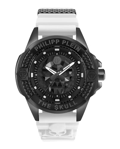Philipp Plein Orologio Analogico Al Quarzo Unisex $Kull In Silicone, Nero/Bianco - Pwaaa2624, Cinturino., Nero/Bianco - Pwaaa2624, Cinturino.
