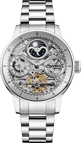 Ingersoll The Jazz Mens Automatic Watch I07703 With A Silver Dial And A Silver Stainless Steel Band