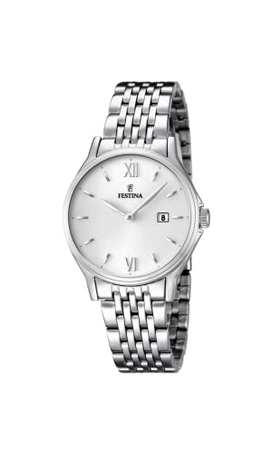 Festina F16748-2 Orologio Da Polso Da Donna Modello Acero Clasico, Analogico Con Meccanismo Al Quarzo, In Acciaio Inox