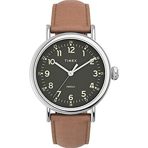 Timex Orologio Analogico Al Quarzo Uomo Con Cinturino In Pelle Tw2V27700
