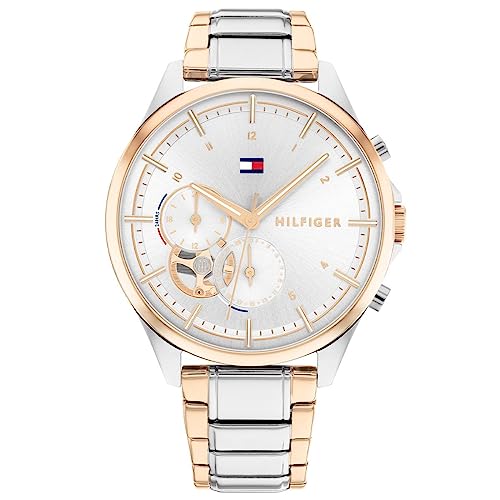 Tommy Hilfiger Orologio Analogico Multifunzione Al Quarzo Da Donna Con Cinturino In Acciaio Inossidabile Bicolore - 1782415