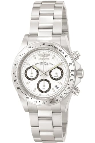 Invicta Speedway - Orologio Da Uomo In Acciaio Inossidabile Con Movimento Al Quarzo - 39 Mm, Argento / Bianco
