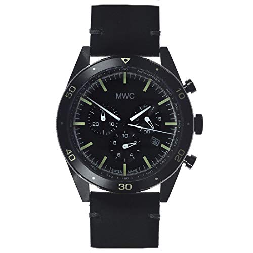 Mwc 2020 Swiss Made Airline Limited Edition Pvd Cronografo Militare Quarzo Acciaio Nero Pelle Datario Orologio Uomo