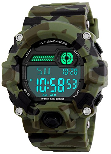 Orologi Digitali Per Bambini, Ragazzi Sportivi Orologi Militari Con Sveglia/Timer, Bambini Ragazzo 5 Orologi Impermeabili Orologio Mimetico Portatile
