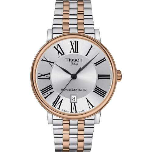 Tissot Orologio Uomo Carson Powermatic 80 Automatico 40Mm Acciaio Pvd Oro Rosa T122.407.22.033.00