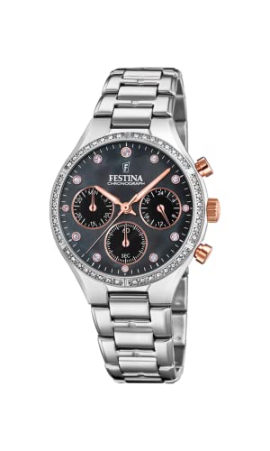 Festina Orologio Cronografo Quarzo Donna Con Cinturino In Acciaio Inox F20401/4