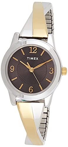 Timex Cinturino Di Espansione Bicolore Da Donna Con Quadrante Nero Da 25 Mm Tw5M38700