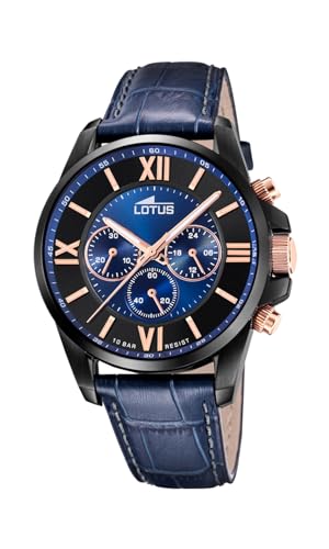 Lotus Reloj Chrono 18881/2 Acero Y Piel Azul