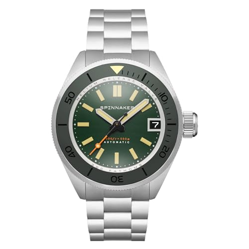 Spinnaker Mens 45Mm Piccard Automatic Hunter Green Watch With Stainless Steel Bracelet Sp-5098-11