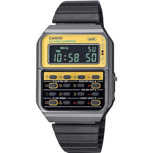 Casio Orologio Digitale Al Quarzo Unisex-Adulto Con Cinturino In Acciaio Inossidabile Ca-500Wegg-9Bef