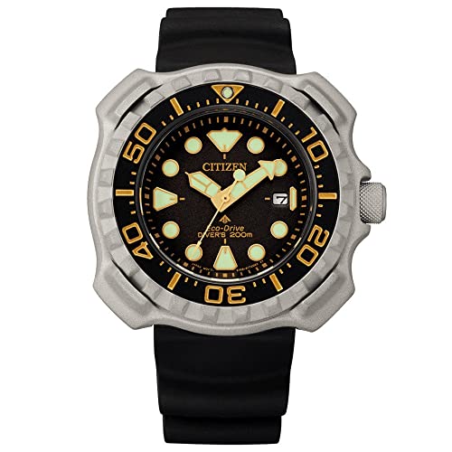 Citizen Orologio Analogico Da Uomo Eco-Drive Con Elastico Promaster Marine, Nero/Grigio, Misura Unica, Cinghia