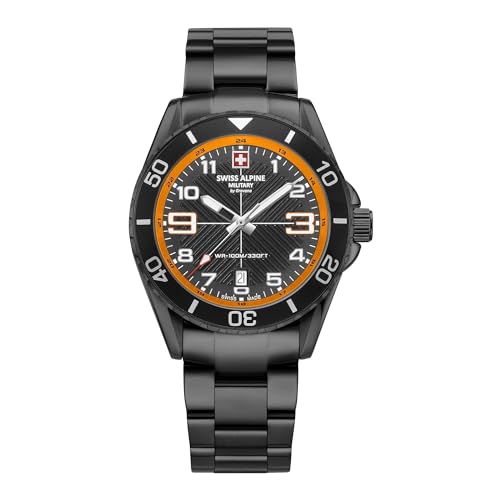 Swiss Alpine Military Orologio Da Uomo Analogico Al Quarzo 7029.1 Acciaio Inossidabile, Sw/Sw/Sw-Orange - 1179Sam