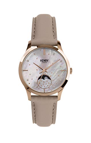 Henry London Orologio Fasi Lunari Quarzo Unisex Adulto Con Cinturino In Pelle Hl35-Ls-0320
