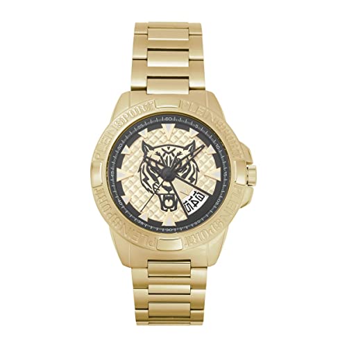 Plein Sport Orologio Analogico Al Quarzo Da Uomo Touchdown, Oro/Oro/Acciaio Inox - Psfba1123