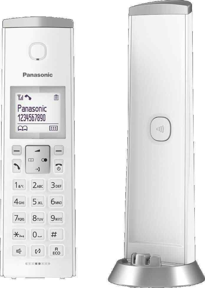 Telefono Cordless Panasonic Vivavoce Sistma DECT Funzione ECO Bianco - KX-TGK212