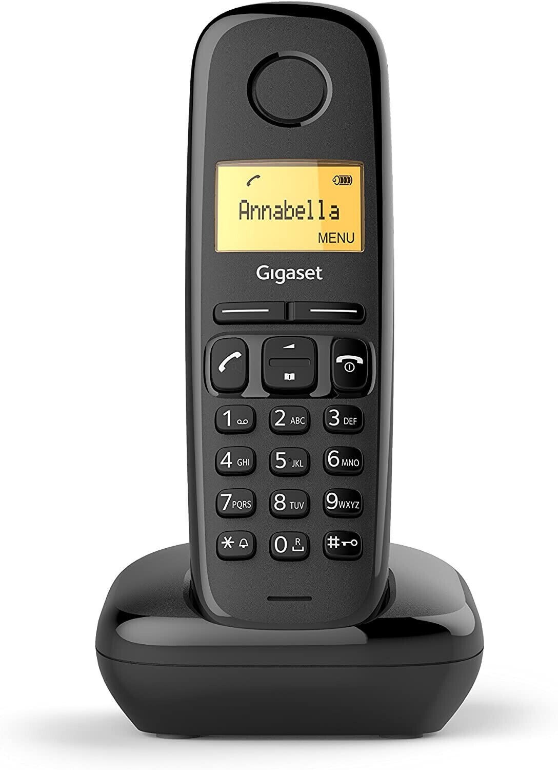 GIGASET A170 TELEFONO CORDLESS PORTATILE DISPLAY ILLUMINATO COLORE NERO