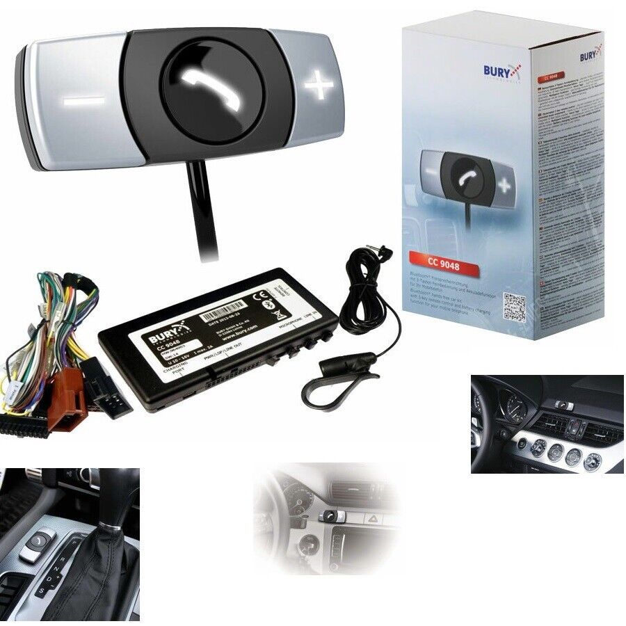 KIT VIVAVOCE BLUETOOTH BURY CC9048 per AUTO dualphone MULTIFUNZIONE USB 30W AUX