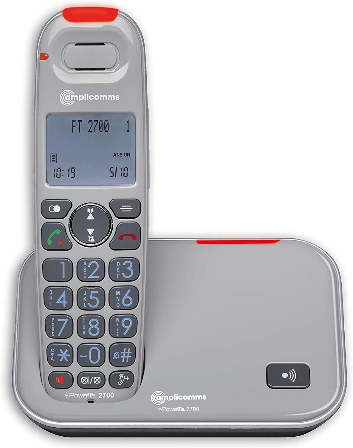 Amplicomms - PowerTel 2700 Telefono cordless amplificato, con bassa distorsione