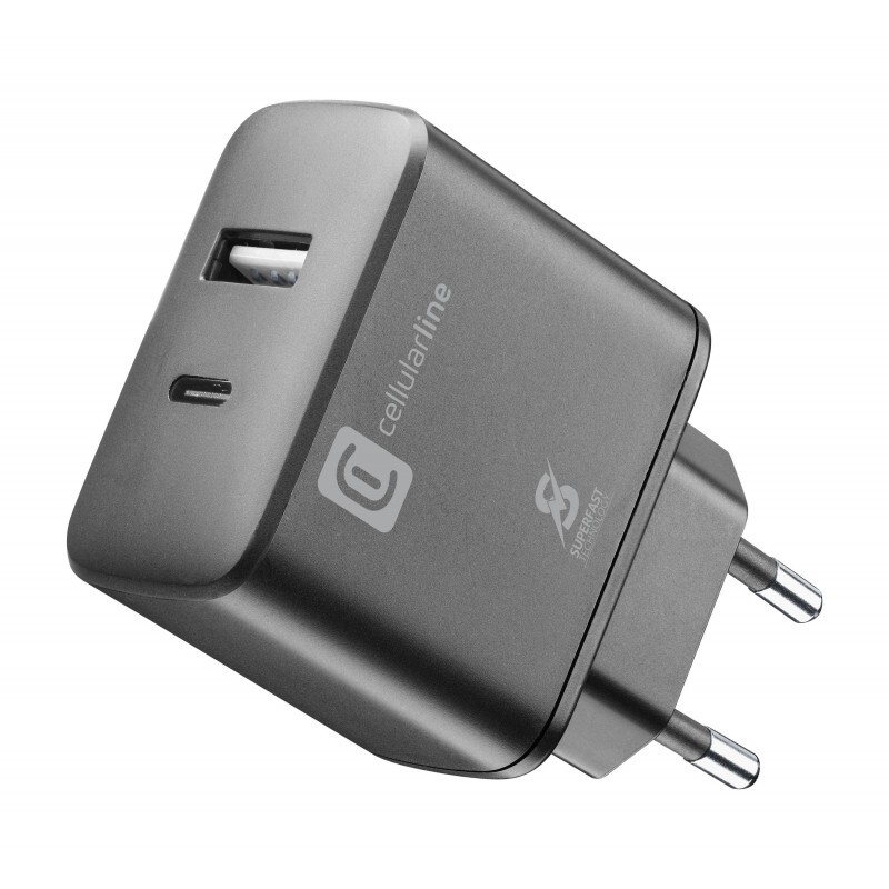 Cellularline Dual Super Fast Charger 25W - Samsung Caricabatterie da rete 2 port