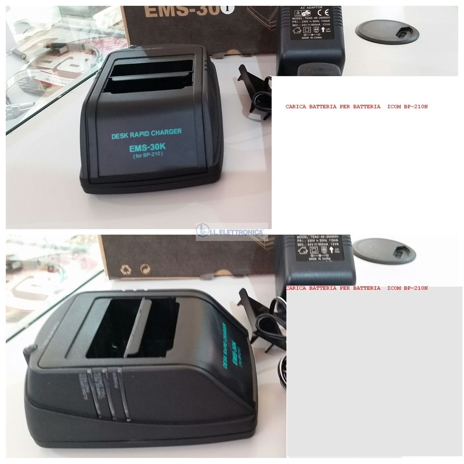 CARICA BATT. EMS-30 PER  BP-210N    ICOM IC-V82 REF.422037