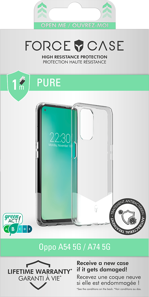 Custodia Rinforzata oppo A54 5G/A74 5G Pure Trasparente - Garanzia Per Vita