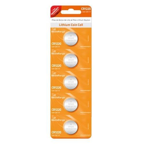 5 Batterie BOTTONE Lithium MediaRange Litio Batteria CR1220 3V Pila BAT134 Pile